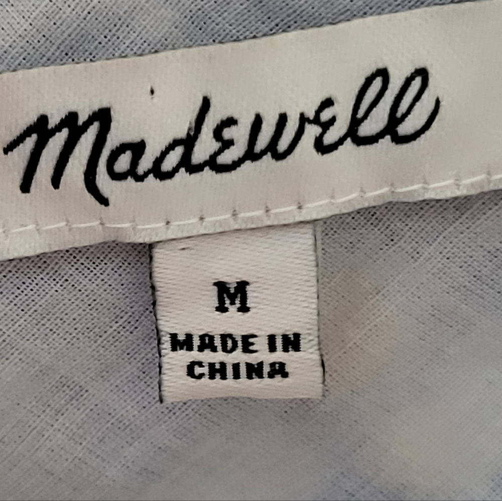 Madewell White and Blue Embroidered Bianca Dress - Size M - Picture 4 of 6